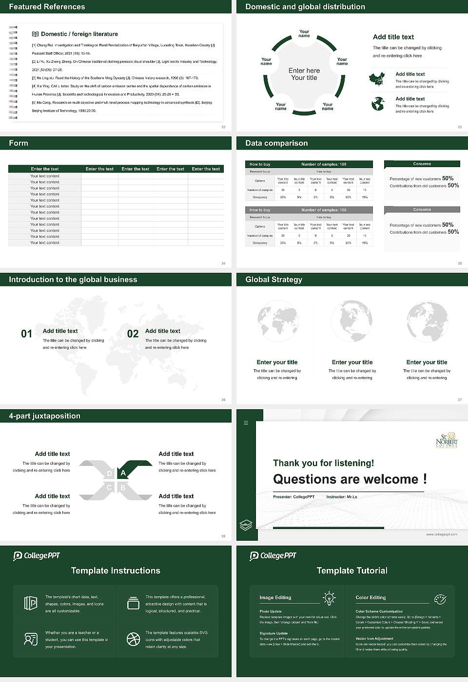 Saint Norbert College Thesis Proposal/Graduation Defense PPT Template16:9 ratio PPT effect preview image4
