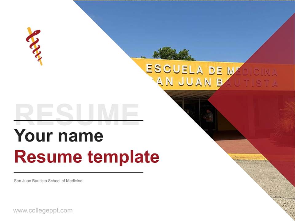 San Juan Bautista School of Medicine Resume PPT Template4:3 ratio PPT effect preview image5