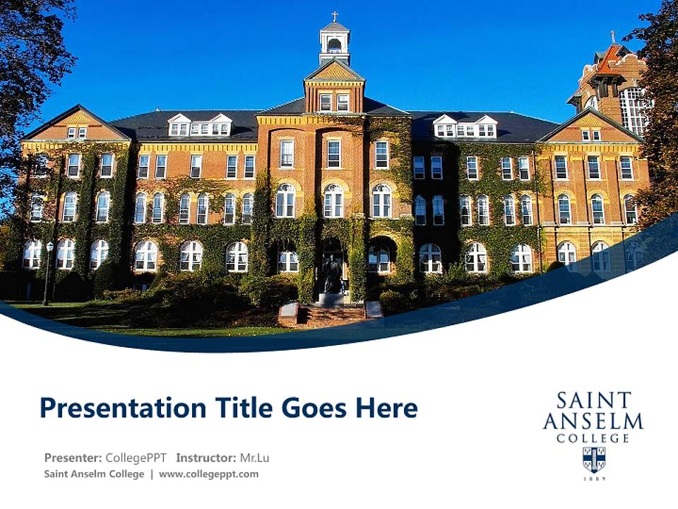 Saint Anselm College Course/Courseware Creation PPT Template4:3 ratio PPT effect preview image5
