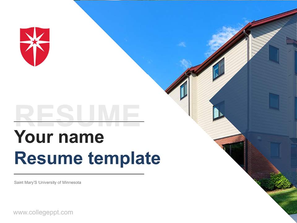Saint Mary’S University of Minnesota Resume PPT Template4:3 ratio PPT effect preview image5