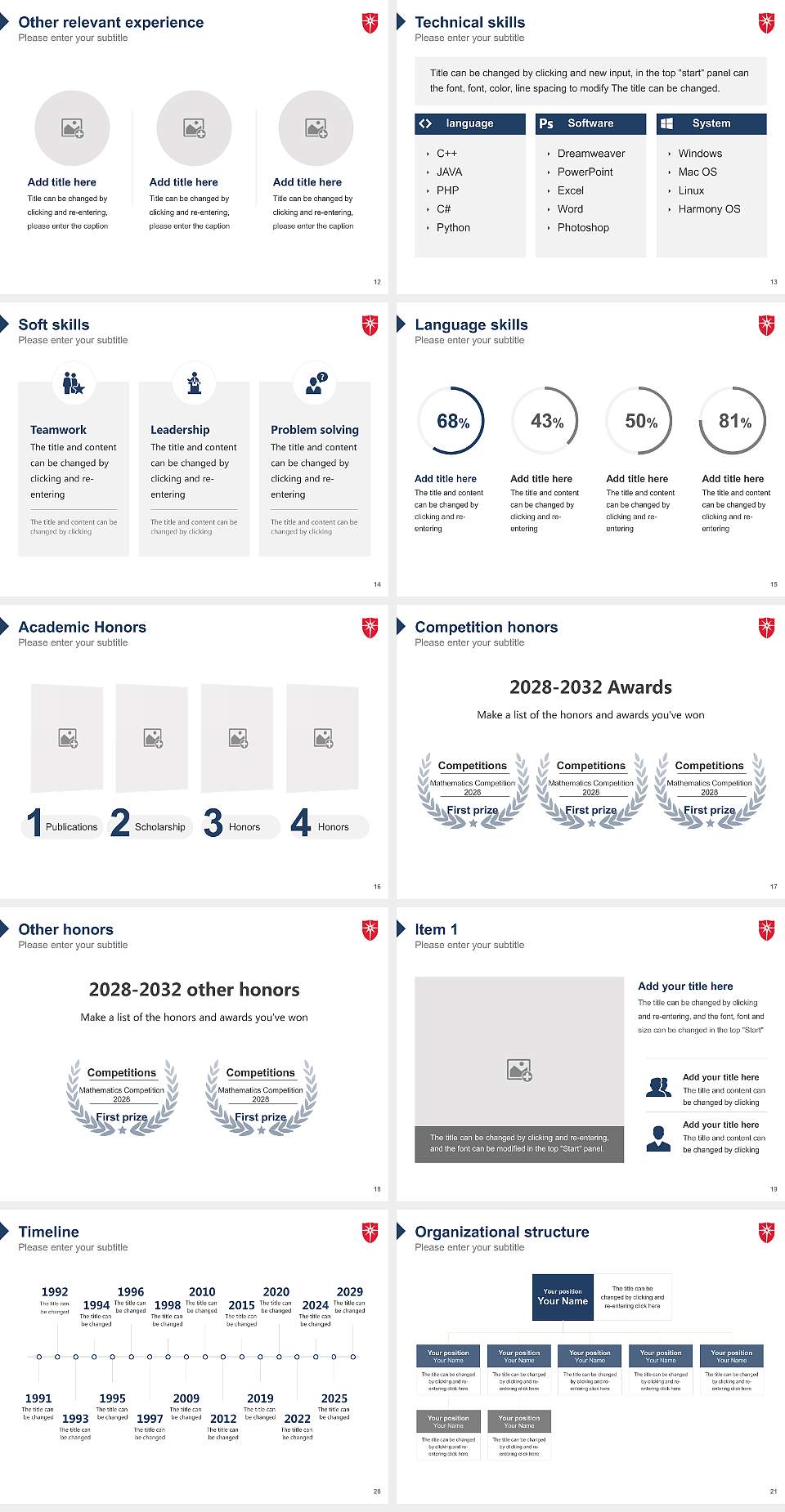 Saint Mary’S University of Minnesota Resume PPT Template4:3 ratio PPT effect preview image3