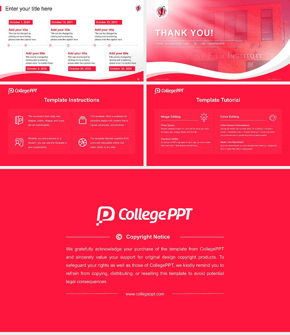 Seattle Film Institute Lecture Sharing and Networking Event PPT Template16:9 ratio PPT effect preview image4