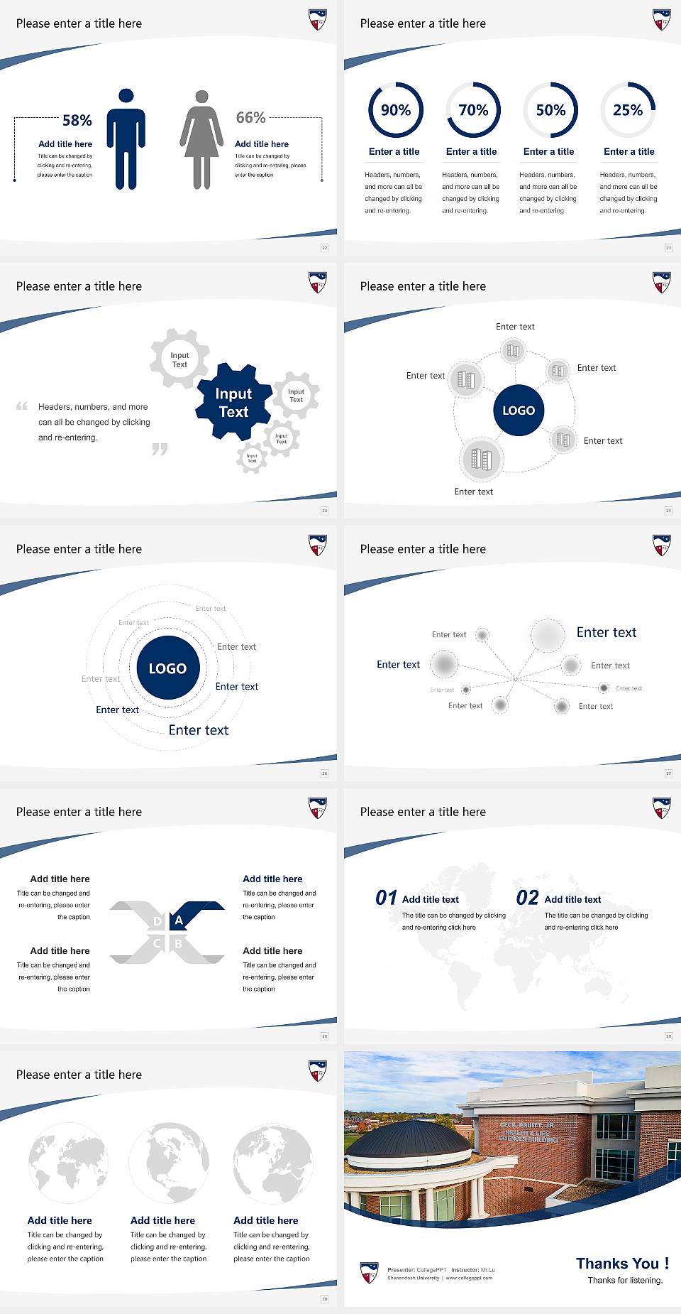 Shenandoah University Course/Courseware Creation PPT Template4:3 ratio PPT effect preview image4