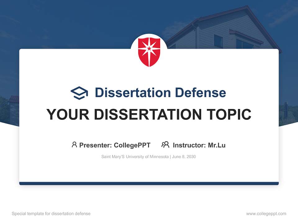 Saint Mary’S University of Minnesota Graduation Thesis Defense PPT Template4:3 ratio PPT effect preview image7