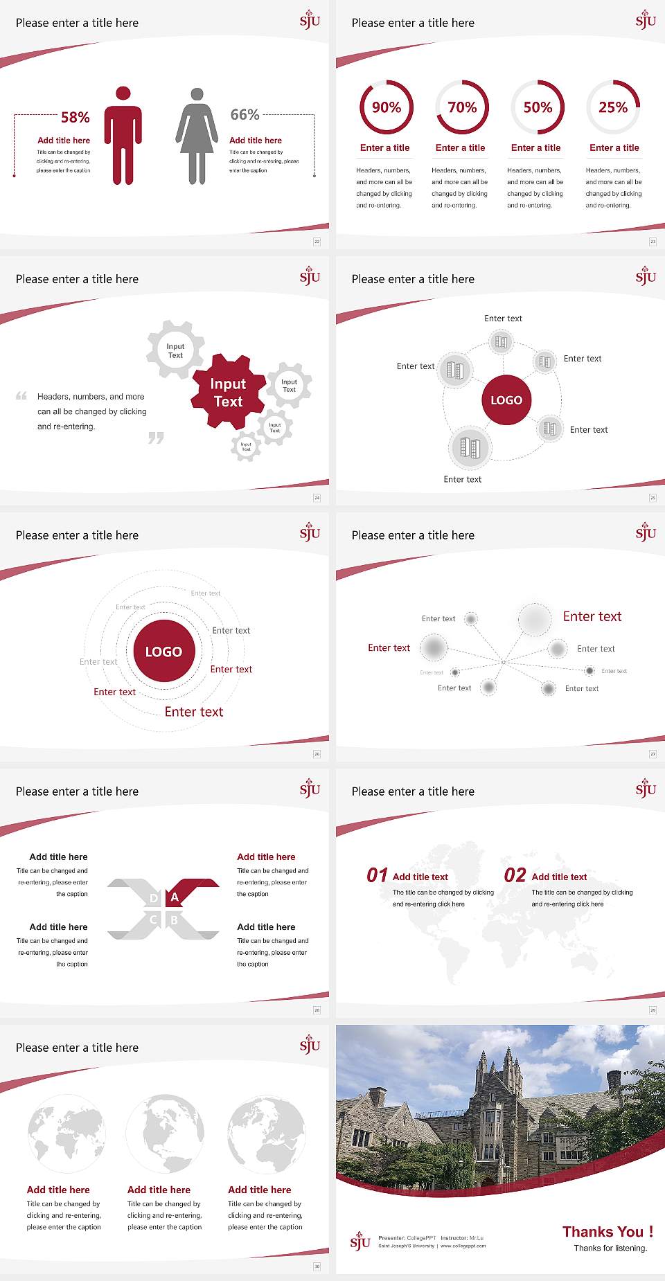 Saint Joseph’S University Course/Courseware Creation PPT Template4:3 ratio PPT effect preview image4