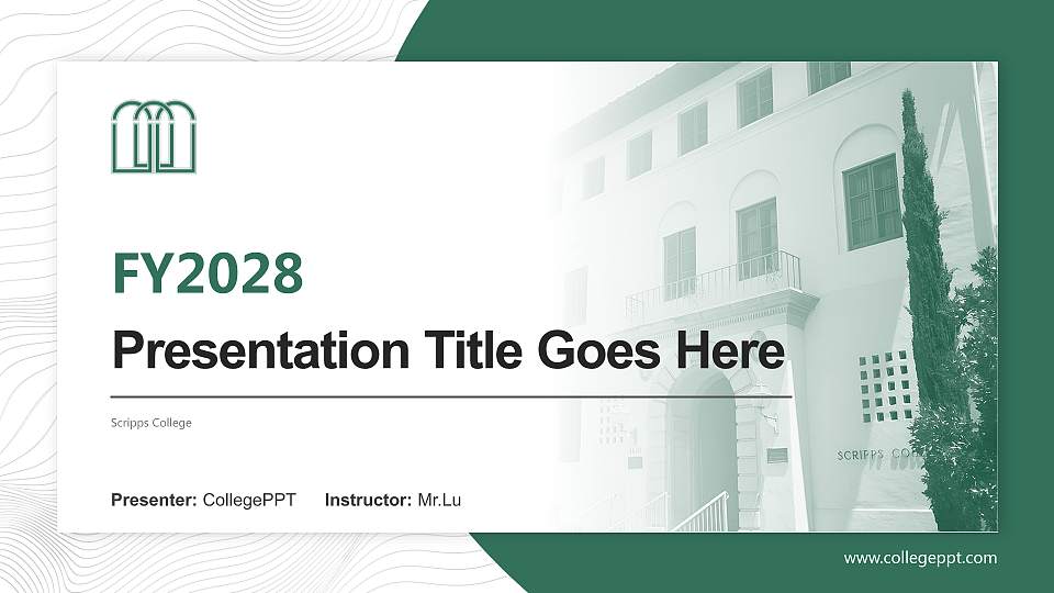Scripps College Academic Presentation/Research Findings Report PPT Template16:9 ratio PPT effect preview image