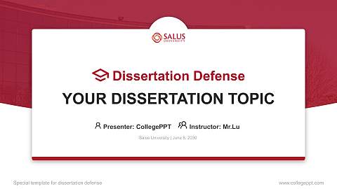 Salus University Graduation Thesis Defense PPT Template