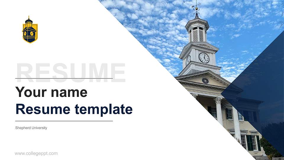 Shepherd University Resume PPT Template16:9 ratio PPT effect preview image