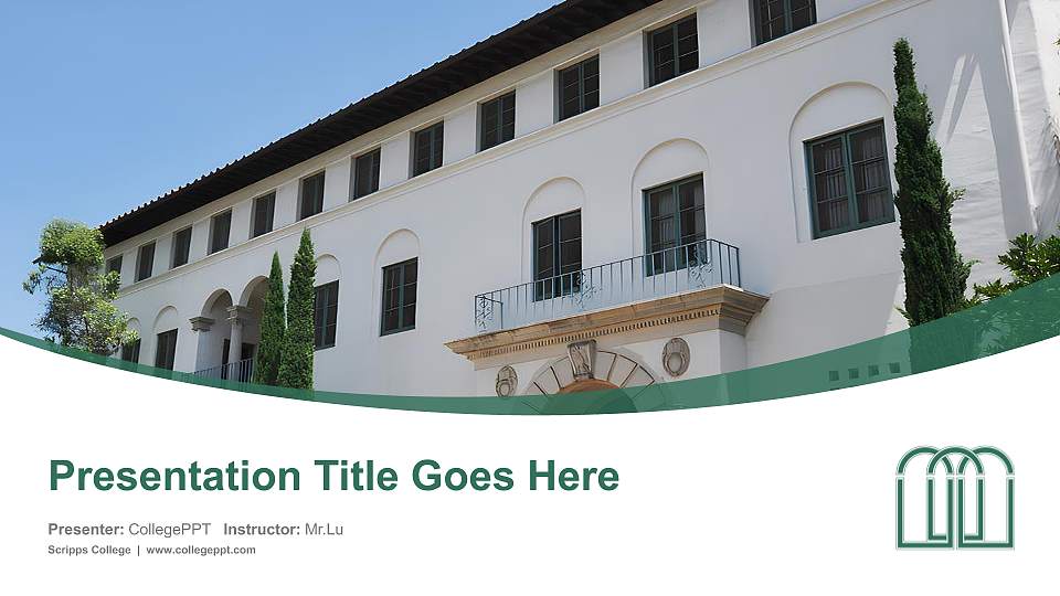Scripps College Course/Courseware Creation PPT Template16:9 ratio PPT effect preview image