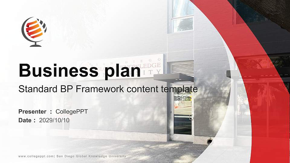 San Diego Global Knowledge University Competition/Entrepreneurship Contest PPT Template16:9 ratio PPT effect preview image