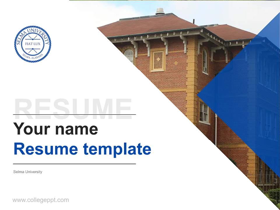 Selma University Resume PPT Template4:3 ratio PPT effect preview image5