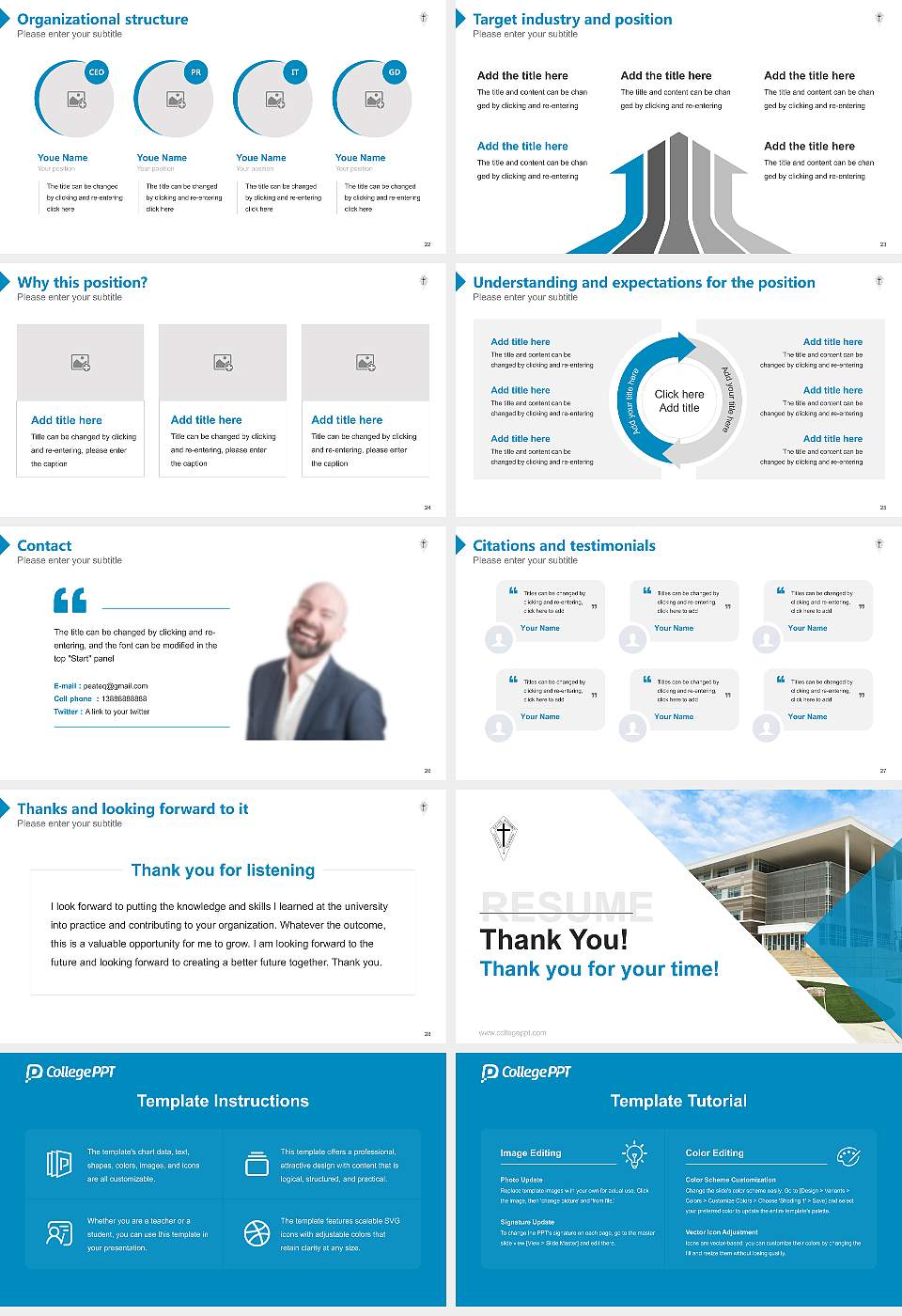 Saint Anthony College of Nursing Resume PPT Template16:9 ratio PPT effect preview image4