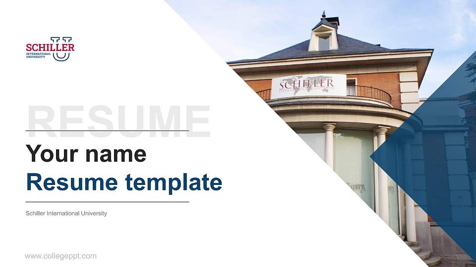 Schiller International University Resume PPT Template16:9 ratio PPT effect preview image