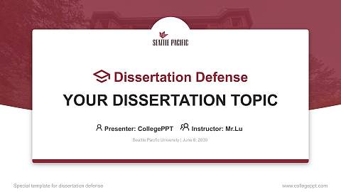 Seattle Pacific University Graduation Thesis Defense PPT Template