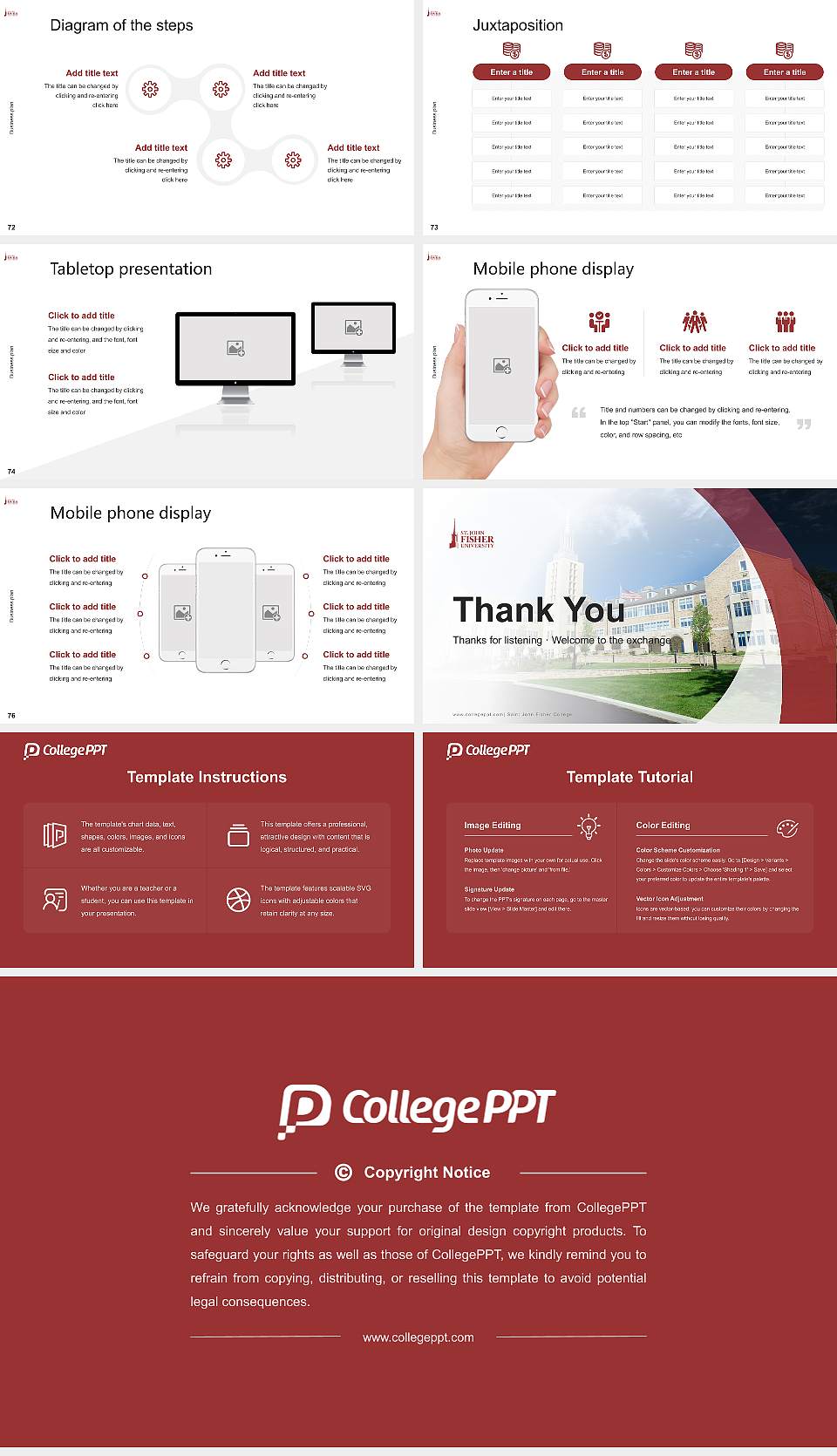 Saint John Fisher College Competition/Entrepreneurship Contest PPT Template16:9 ratio PPT effect preview image9