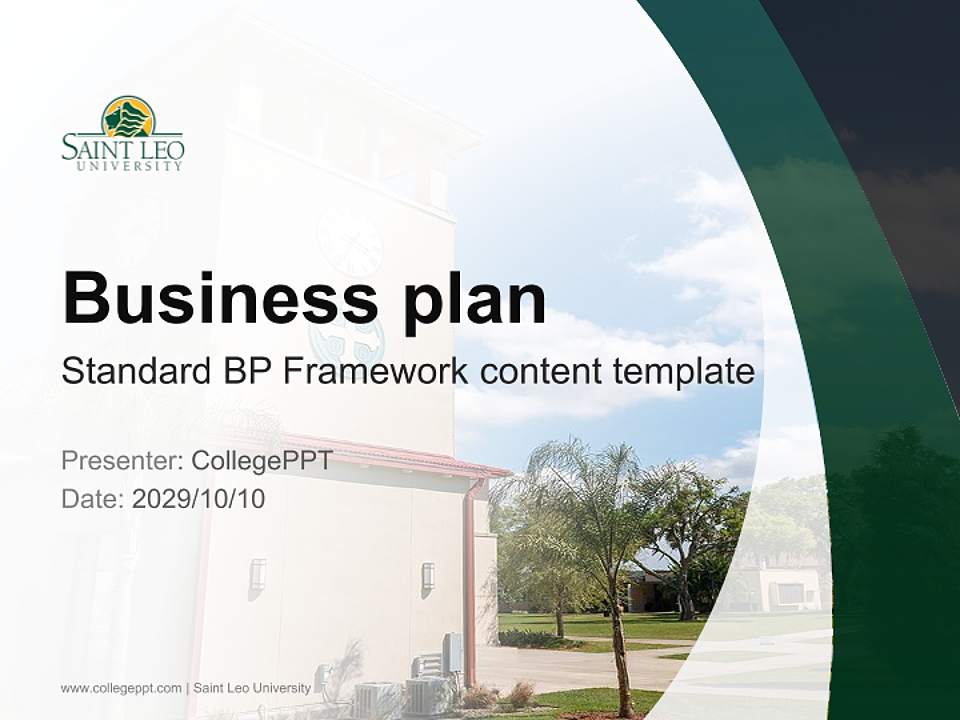 Saint Leo University Competition/Entrepreneurship Contest PPT Template4:3 ratio PPT effect preview image9