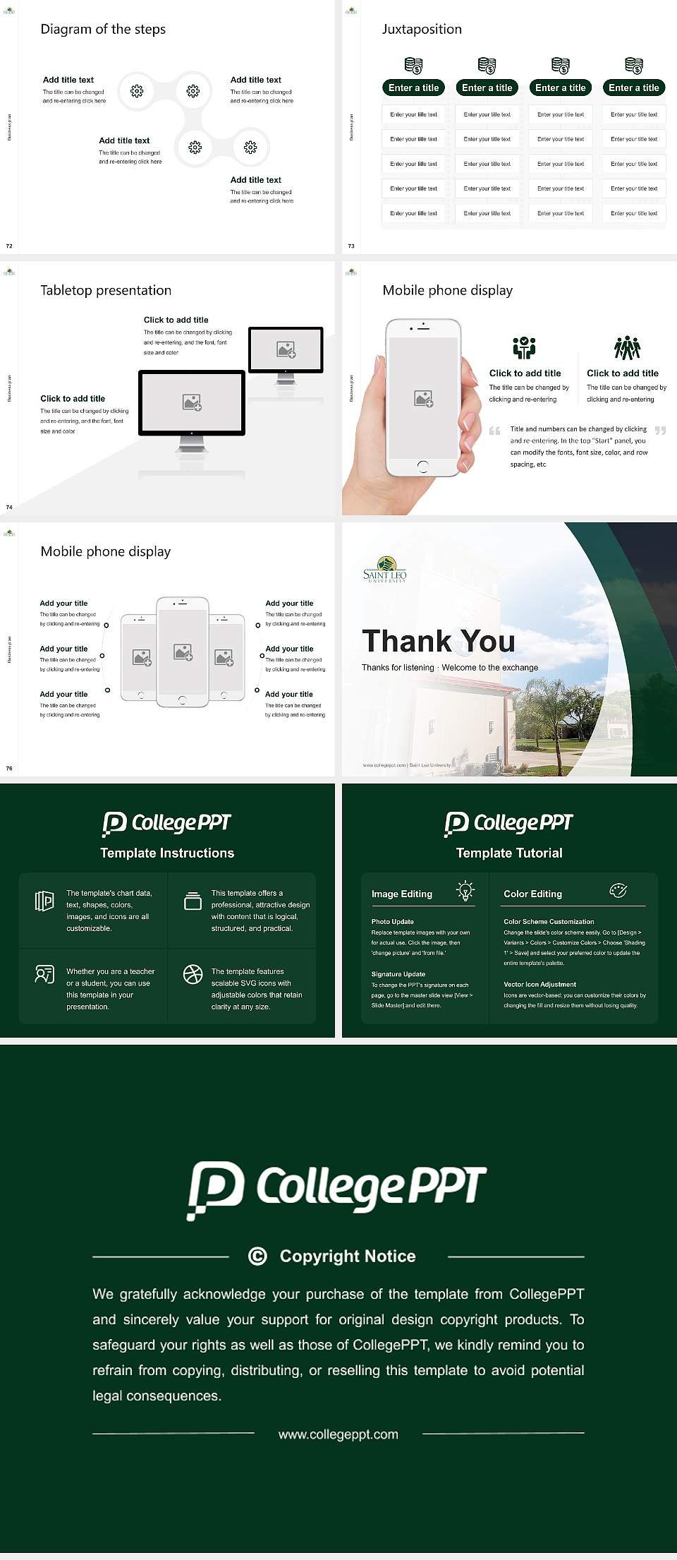 Saint Leo University Competition/Entrepreneurship Contest PPT Template4:3 ratio PPT effect preview image9