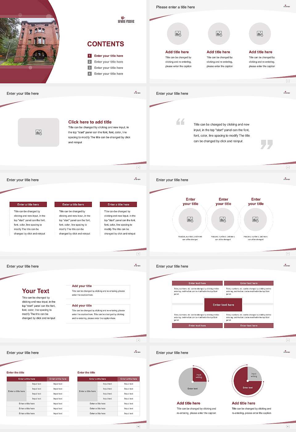 Seattle Pacific University Course/Courseware Creation PPT Template16:9 ratio PPT effect preview image2