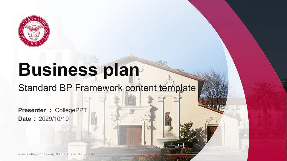 Santa Clara University Competition/Entrepreneurship Contest PPT Template16:9 ratio PPT effect preview image