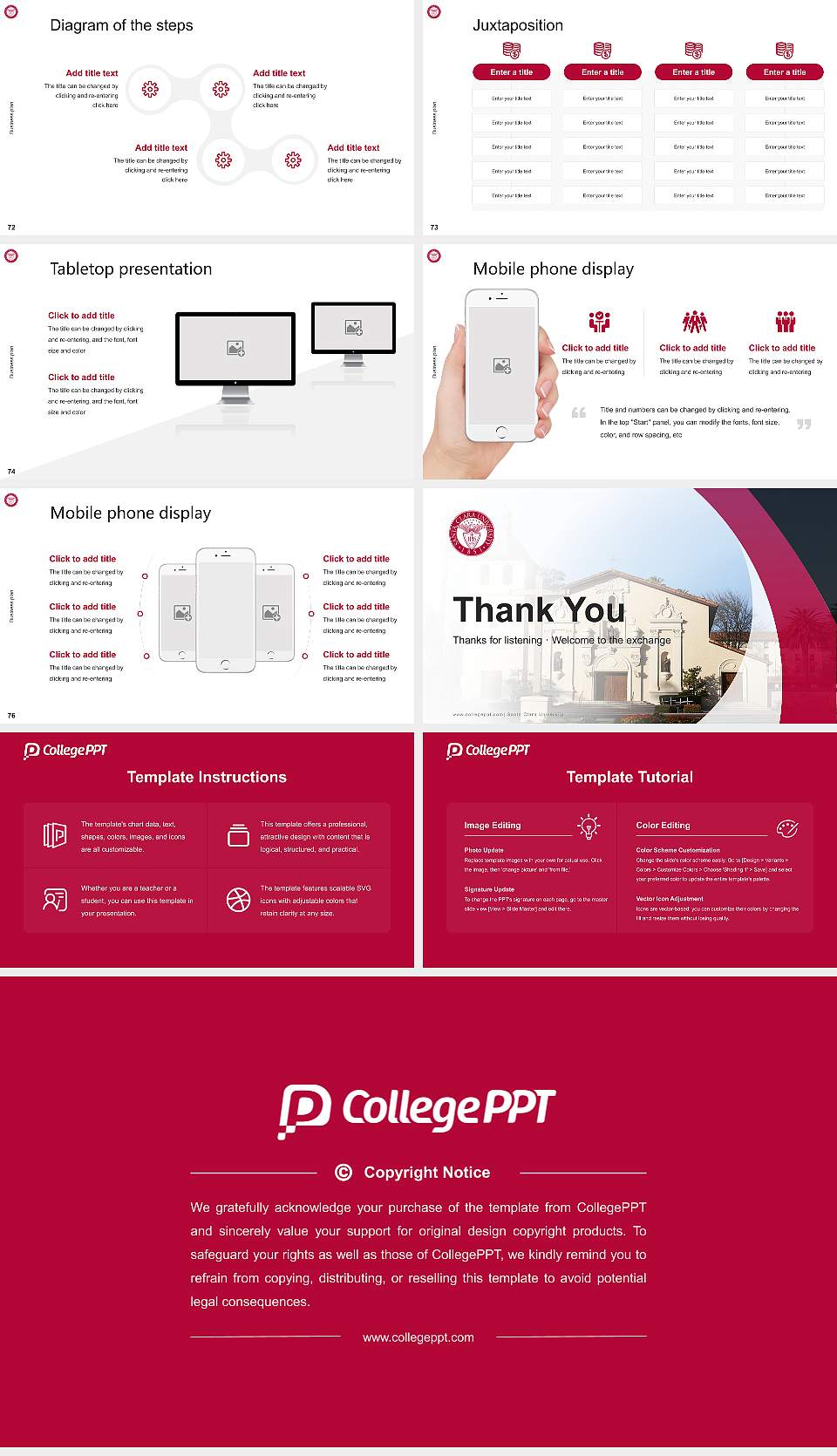 Santa Clara University Competition/Entrepreneurship Contest PPT Template16:9 ratio PPT effect preview image9