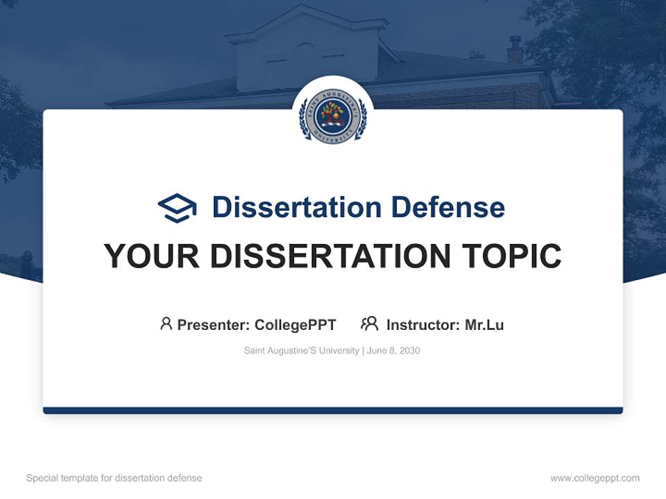 Saint Augustine’S University Graduation Thesis Defense PPT Template4:3 ratio PPT effect preview image7