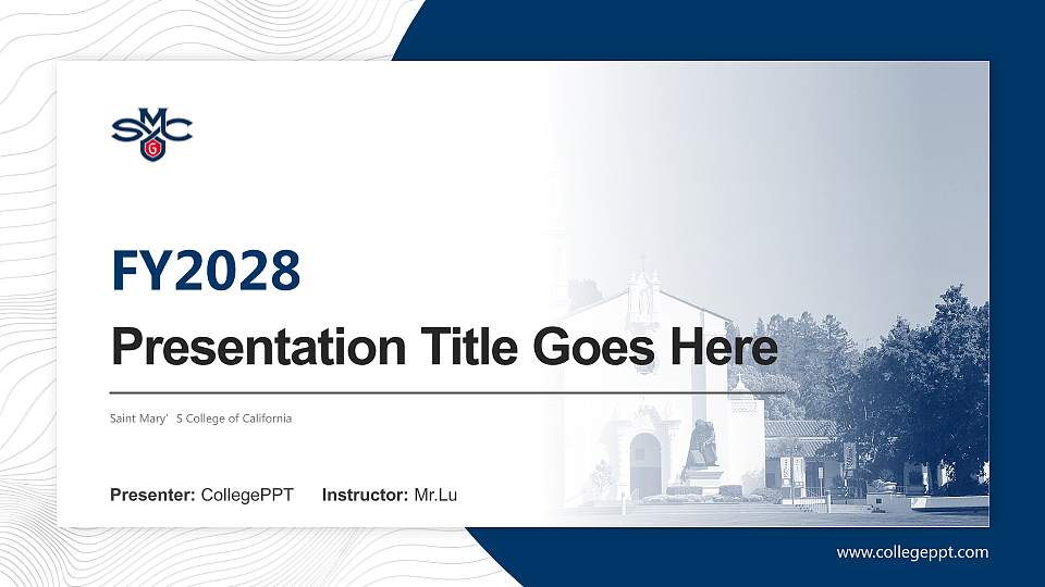 Saint Mary’S College of California Academic Presentation/Research Findings Report PPT Template16:9 ratio PPT effect preview image