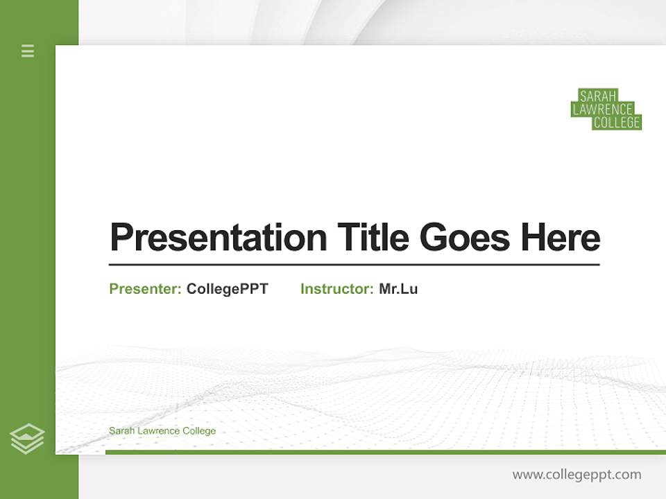 Sarah Lawrence College Thesis Proposal/Graduation Defense PPT Template4:3 ratio PPT effect preview image5