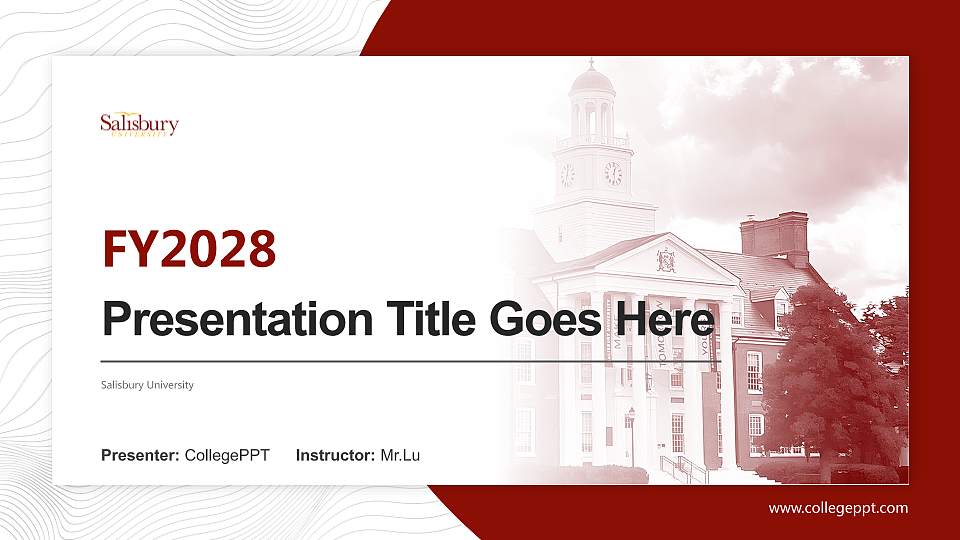 Salisbury University Academic Presentation/Research Findings Report PPT Template16:9 ratio PPT effect preview image