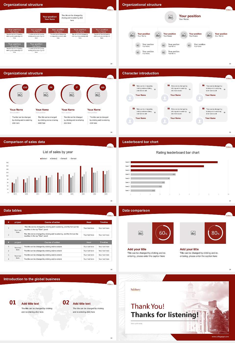 Salisbury University Academic Presentation/Research Findings Report PPT Template16:9 ratio PPT effect preview image4