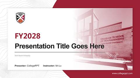 Saint Xavier University Academic Presentation/Research Findings Report PPT Template