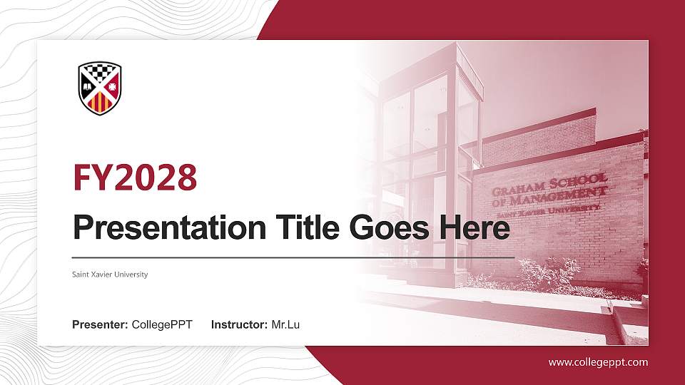 Saint Xavier University Academic Presentation/Research Findings Report PPT Template16:9 ratio PPT effect preview image