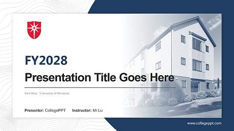 Saint Mary’S University of Minnesota Academic Presentation/Research Findings Report PPT Template