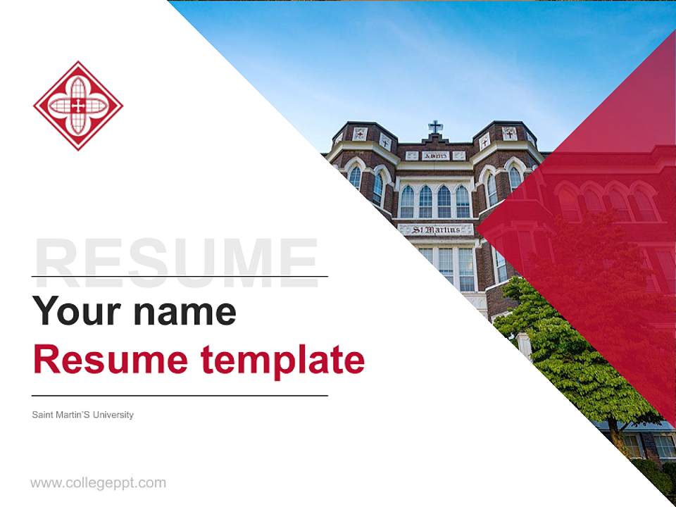 Saint Martin’S University Resume PPT Template4:3 ratio PPT effect preview image5