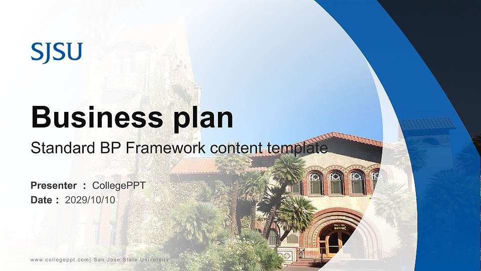 San Jose State University Competition/Entrepreneurship Contest PPT Template16:9 ratio PPT effect preview image