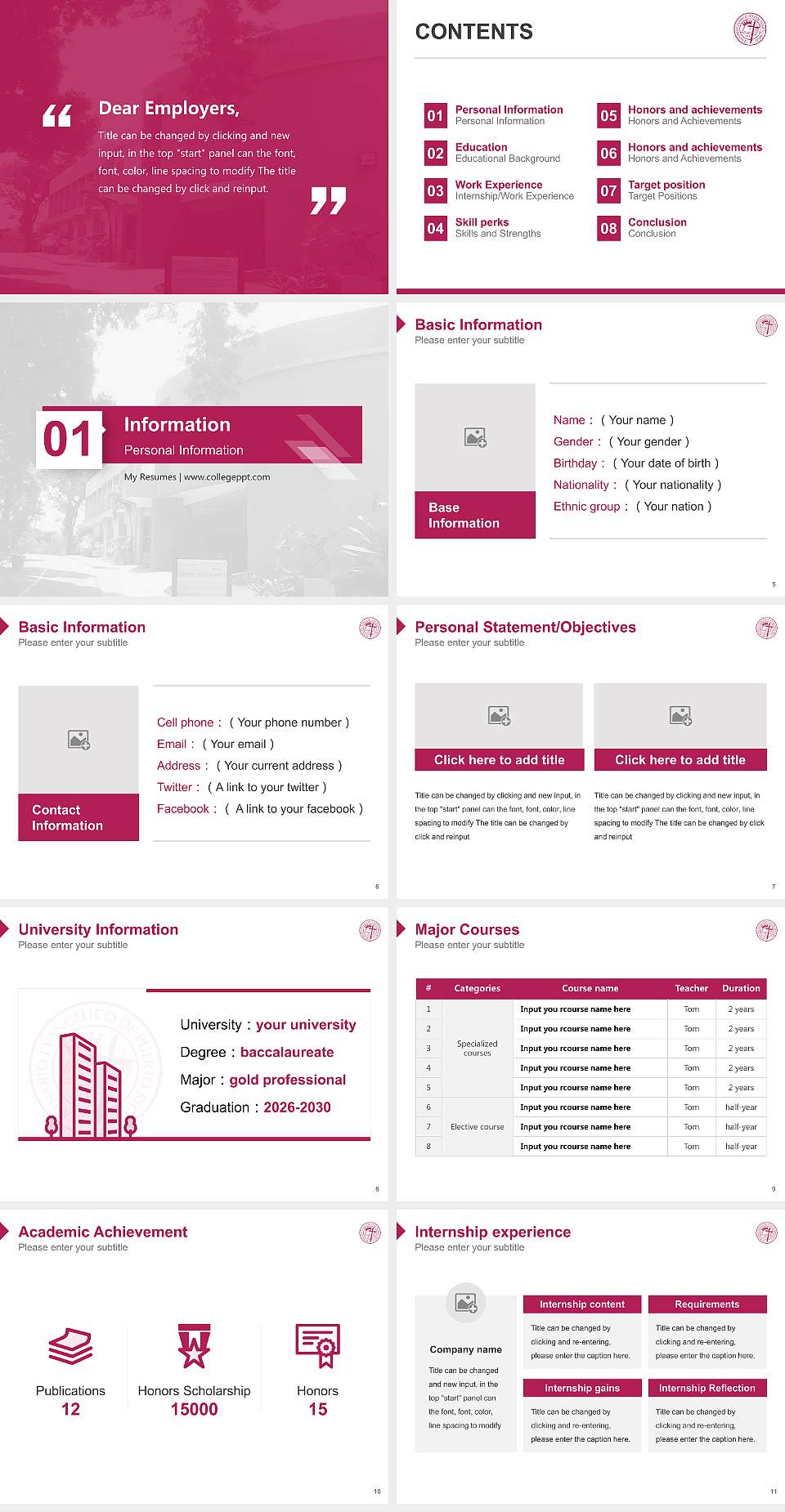 Seminario Evangelico De Puerto Rico Resume PPT Template4:3 ratio PPT effect preview image2