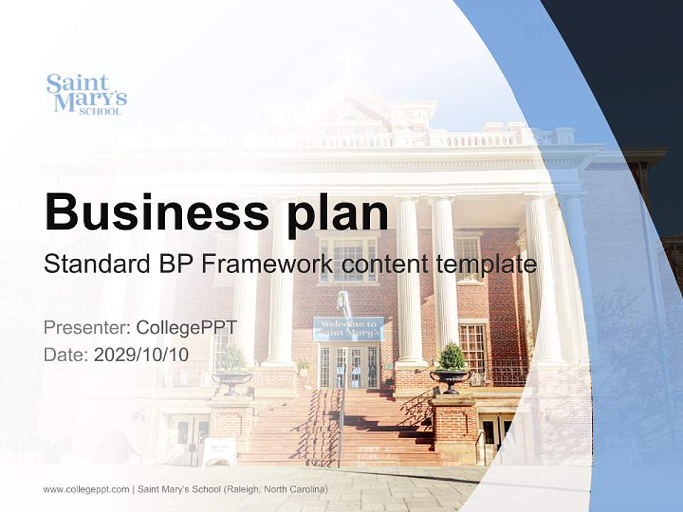 Saint Mary’s School (Raleigh, North Carolina) Competition/Entrepreneurship Contest PPT Template4:3 ratio PPT effect preview image9