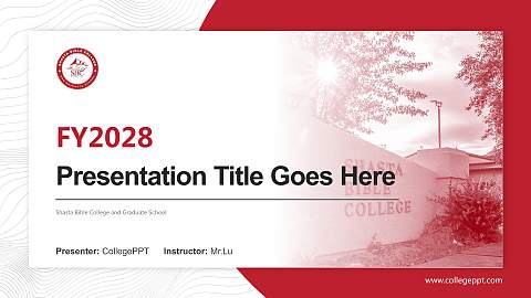 Shasta Bible College and Graduate School Academic Presentation/Research Findings Report PPT Template