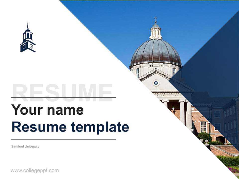 Samford University Resume PPT Template4:3 ratio PPT effect preview image5