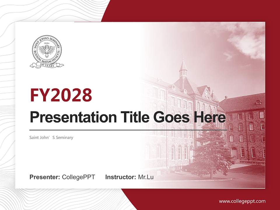 Saint John’S Seminary Academic Presentation/Research Findings Report PPT Template4:3 ratio PPT effect preview image5