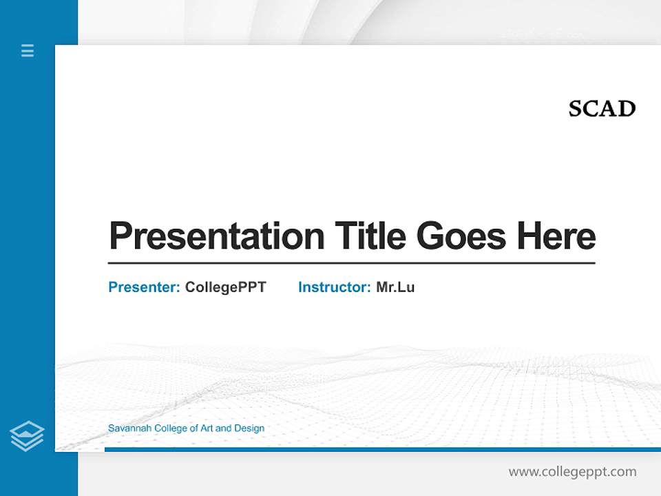 Savannah College of Art and Design Thesis Proposal/Graduation Defense PPT Template4:3 ratio PPT effect preview image5