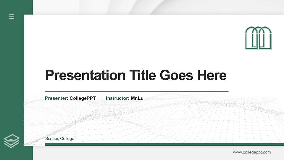 Scripps College Thesis Proposal/Graduation Defense PPT Template16:9 ratio PPT effect preview image
