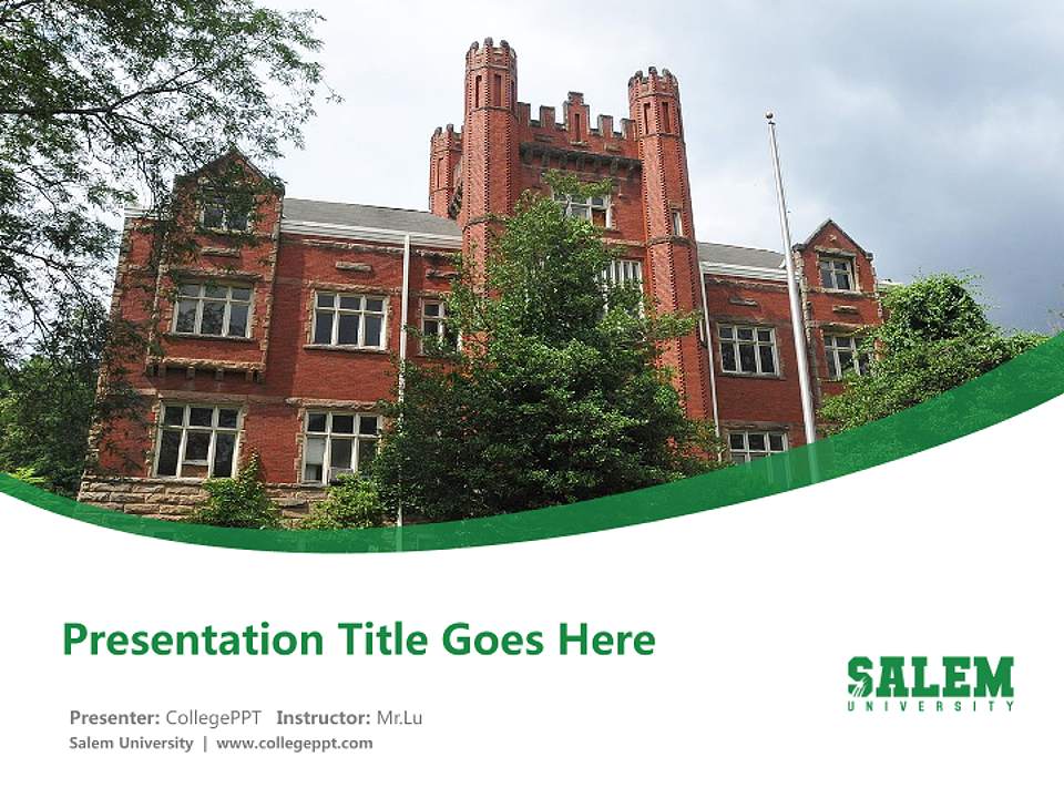 Salem University Course/Courseware Creation PPT Template4:3 ratio PPT effect preview image5