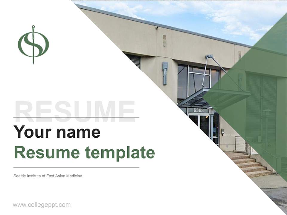 Seattle Institute of East Asian Medicine Resume PPT Template4:3 ratio PPT effect preview image5