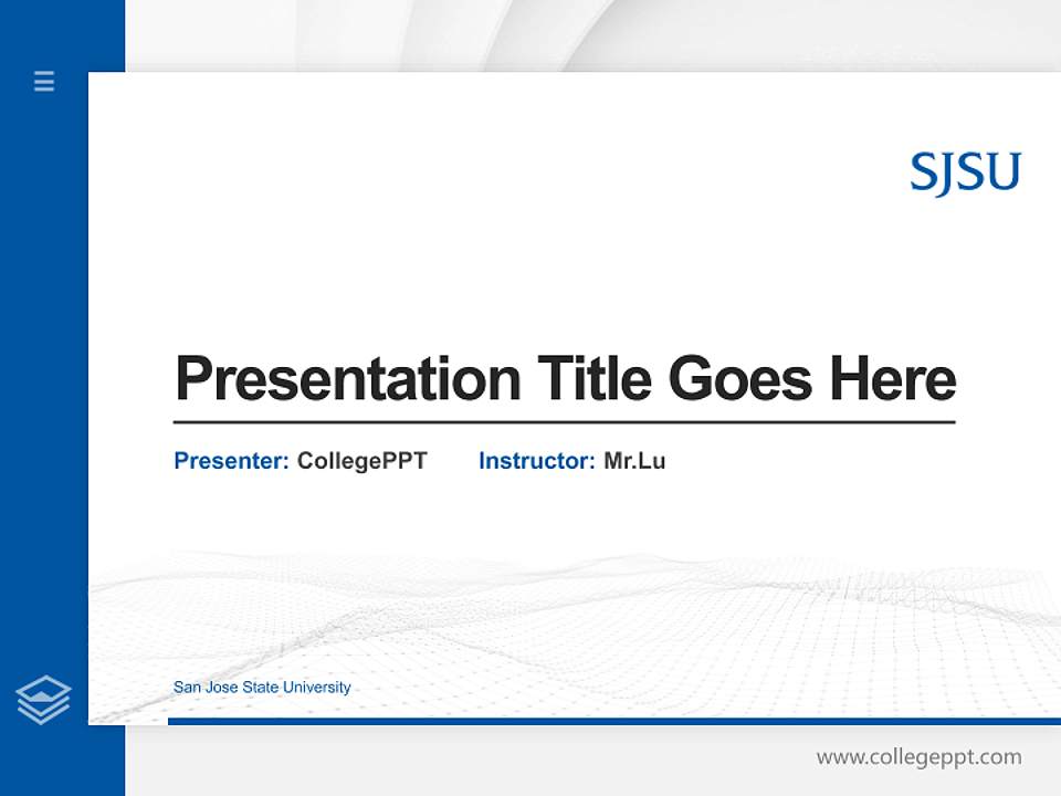 San Jose State University Thesis Proposal/Graduation Defense PPT Template4:3 ratio PPT effect preview image5