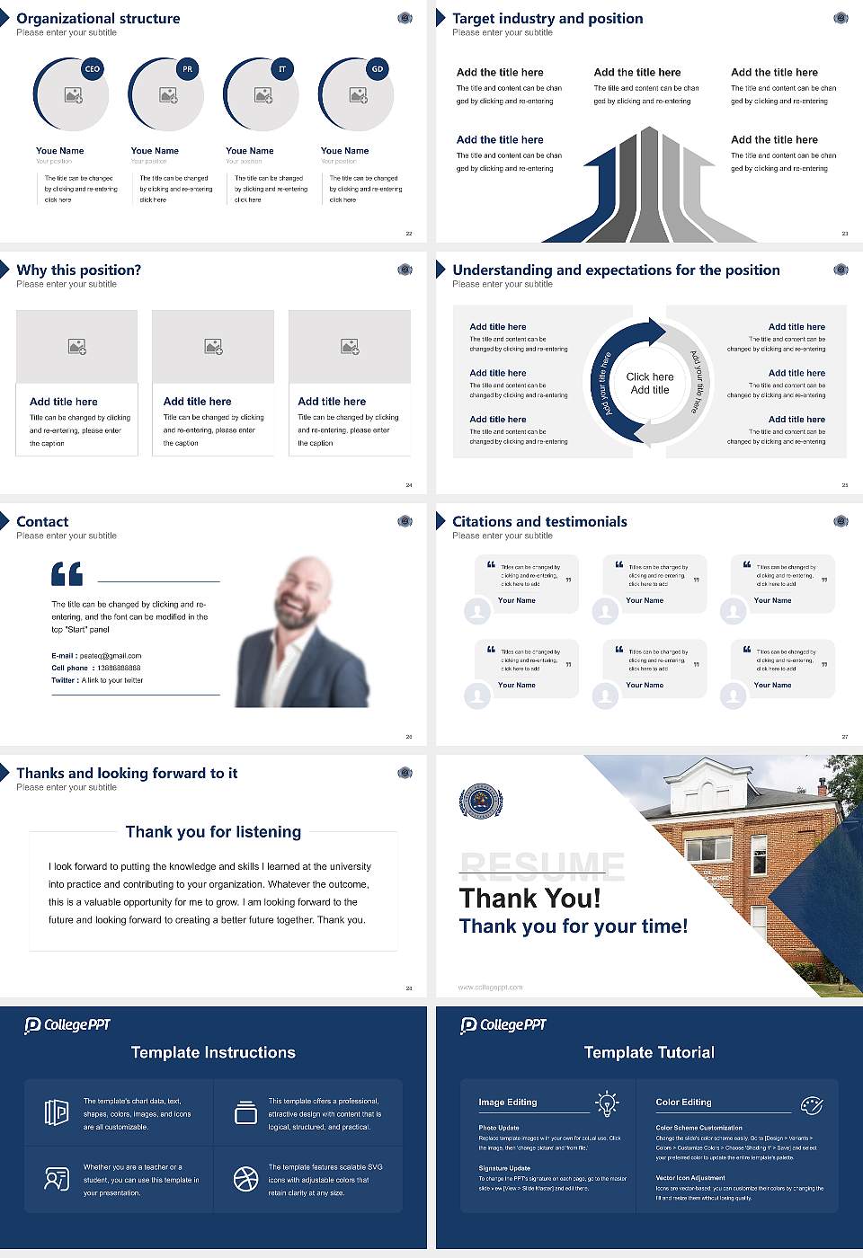 Saint Augustine’S University Resume PPT Template16:9 ratio PPT effect preview image4
