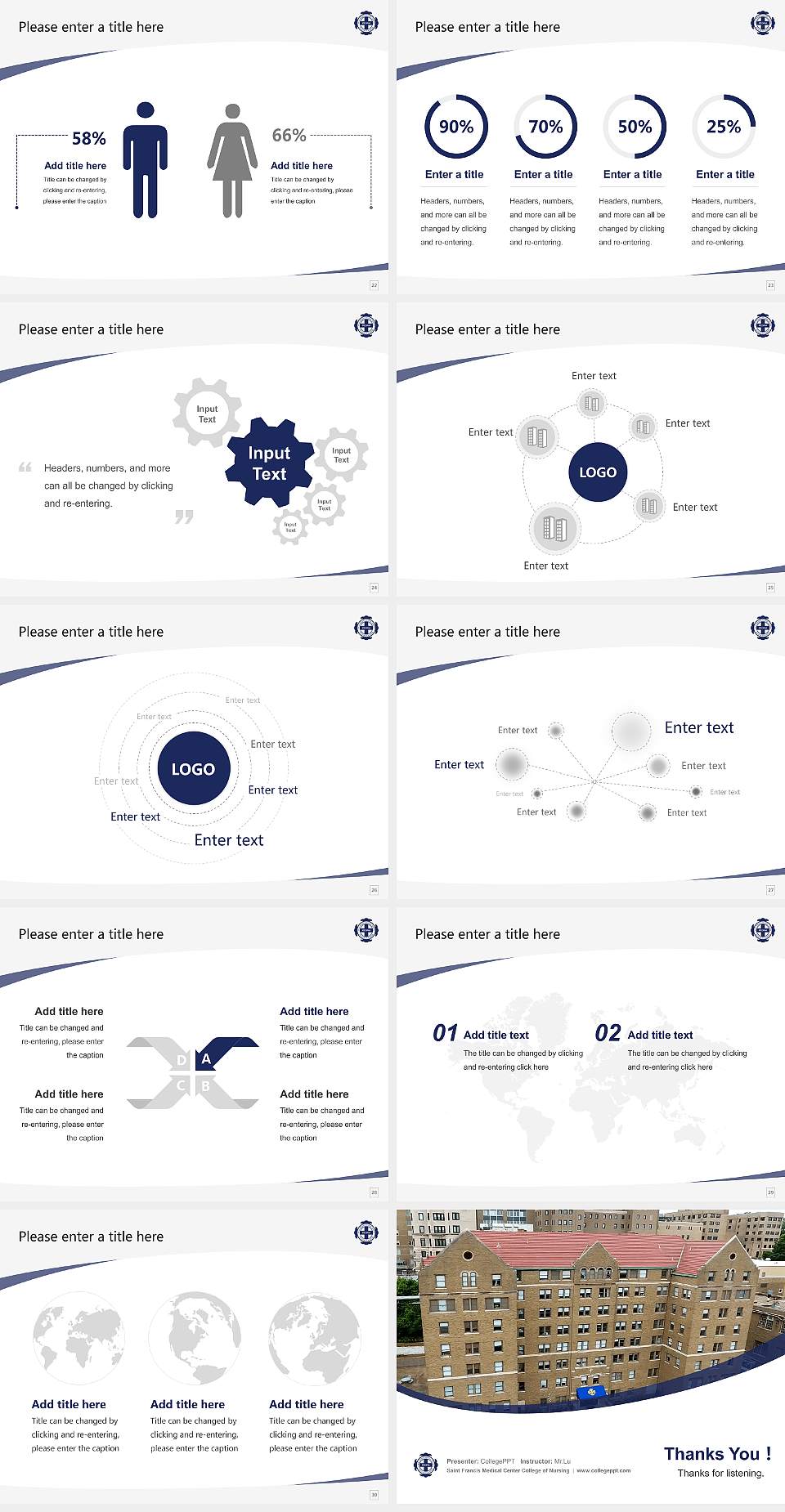 Saint Francis Medical Center College of Nursing Course/Courseware Creation PPT Template4:3 ratio PPT effect preview image4