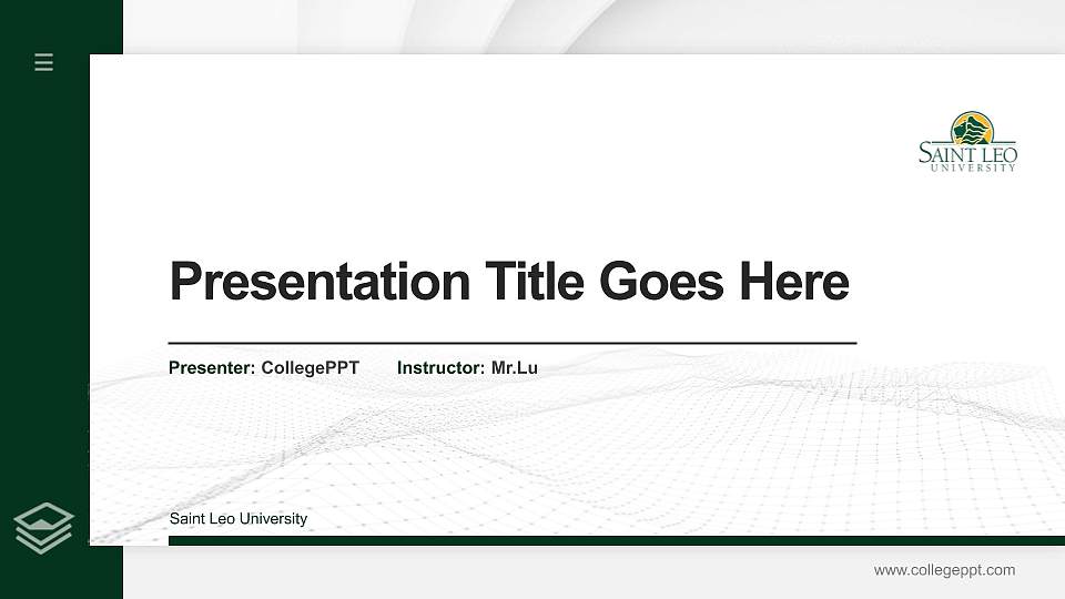 Saint Leo University Thesis Proposal/Graduation Defense PPT Template16:9 ratio PPT effect preview image