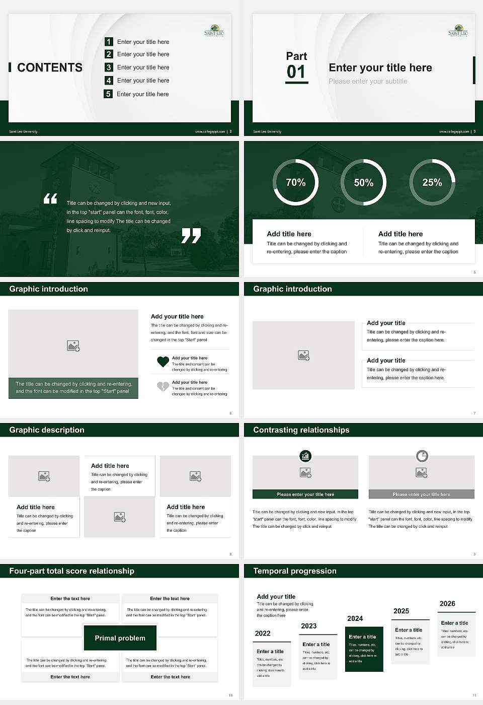 Saint Leo University Thesis Proposal/Graduation Defense PPT Template16:9 ratio PPT effect preview image2