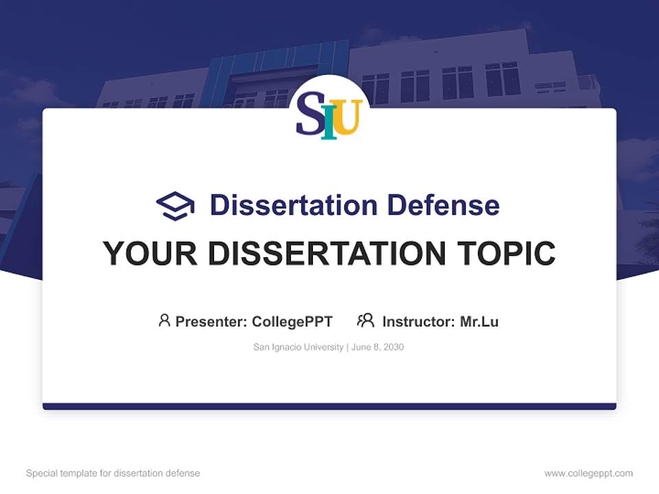 San Ignacio University Graduation Thesis Defense PPT Template4:3 ratio PPT effect preview image7