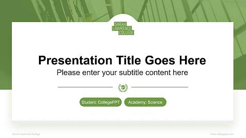 Sarah Lawrence College National Scholarship Defense PPT Template